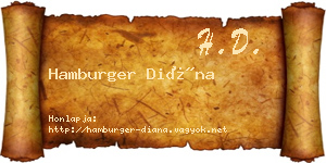 Hamburger Diána névjegykártya
